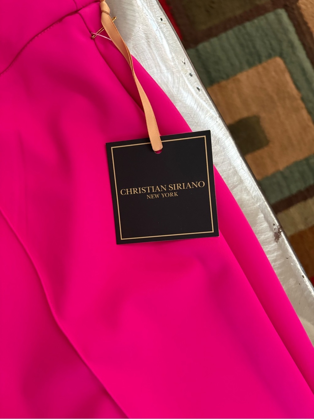 Christian Siriano Neon Pink Wide-Leg Trousers - Picture 2 of 5